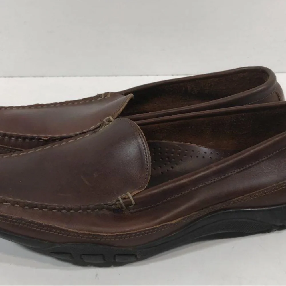 Men's Allen Edmonds Boulder Driving Moccasin Loafers Brown Leather Size 9.5D
